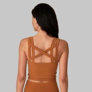 Wolven Threads Turmeric Double Cross Top NWT